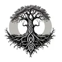 Celtic knot tree roots growing tattoo design idea