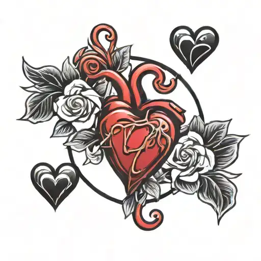 heart emojis tattoo design idea