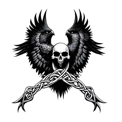 Celtic Knot Raven Grim Reaper tattoo design idea