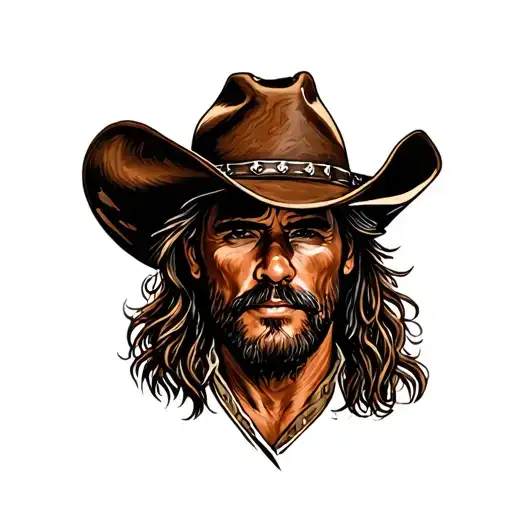 cross with cowboy hat haning off  tattoo design idea