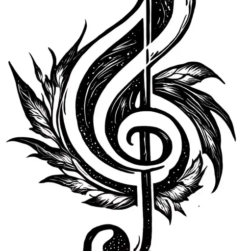 treble clef tattoo design idea