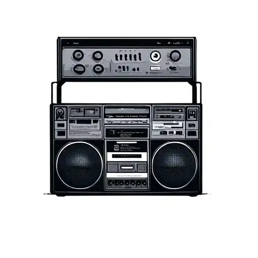 Boombox tattoo design idea