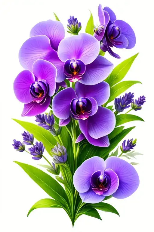 sweet peas orchid lavender purple flowers tattoo design idea