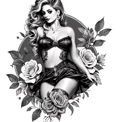 Pinup tattoo design idea