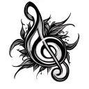 Treble Clef Bass Clef tattoo design idea