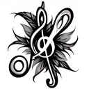Treble Clef Bass Clef tattoo design idea