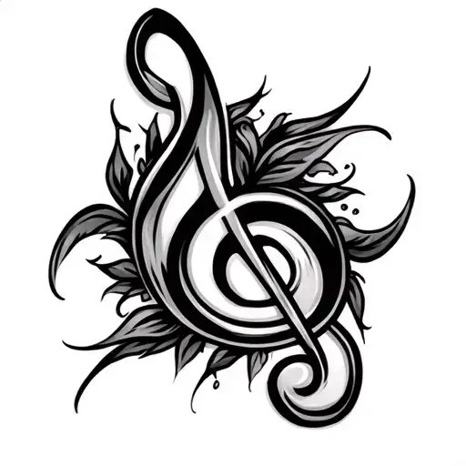 Treble Clef Bass Clef tattoo design idea