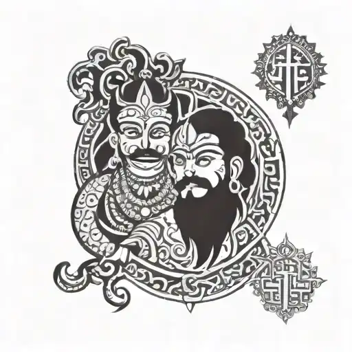 karna and arjun inside tattoo design idea