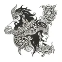 karna and arjun inside tattoo design idea