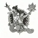 karna and arjun inside tattoo design idea