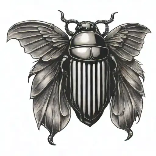 scarab beetle with open wings one dark one bright tattoo design idea