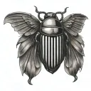 scarab beetle with open wings one dark one bright tattoo design idea