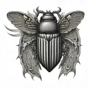 scarab beetle with open wings one dark one bright tattoo design idea