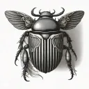 scarab beetle with open wings one dark one bright tattoo design idea
