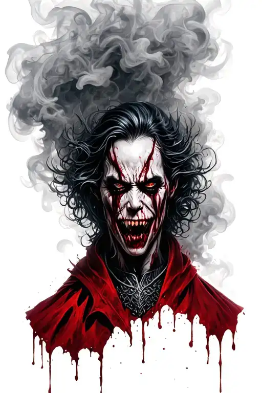 lost dark souls vampires gray smoke in the background tattoo design idea