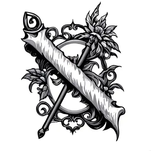 Rod And Staff tattoo design idea