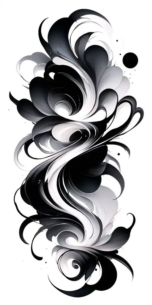 suminagashi abstract tattoo design idea