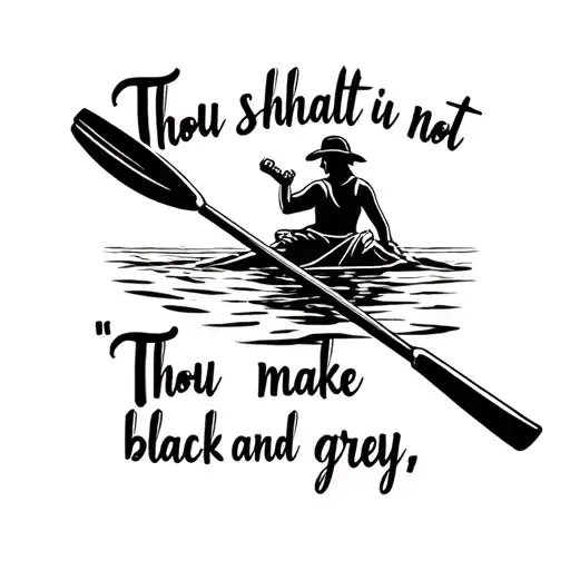 Rowing oar with a quote that says "Thou shalt not make tattoo design idea