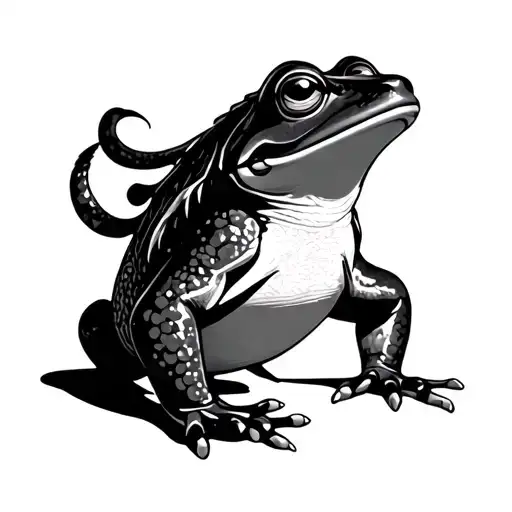 Samurai Frog tattoo design idea