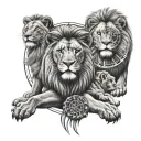 lions, Cubs clock tattoo design idea