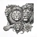 lions, Cubs clock tattoo design idea