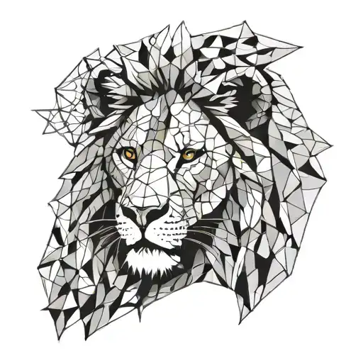 Lion with rosary beads tattoo design idea