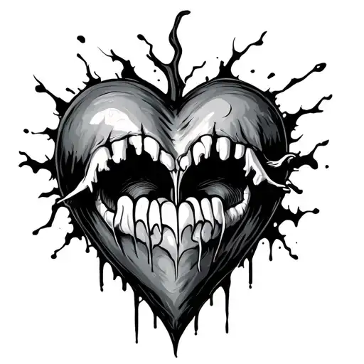 madness and agony crying heart tattoo design idea