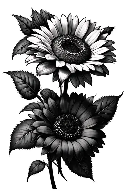 daisy sunflower rose tattoo design idea