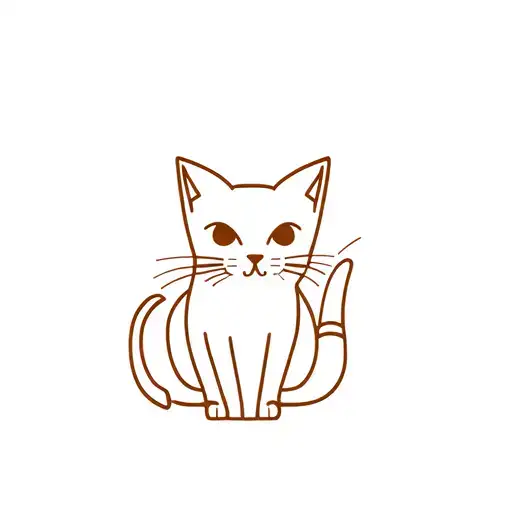 ginger cat minimalist tattoo tattoo design idea