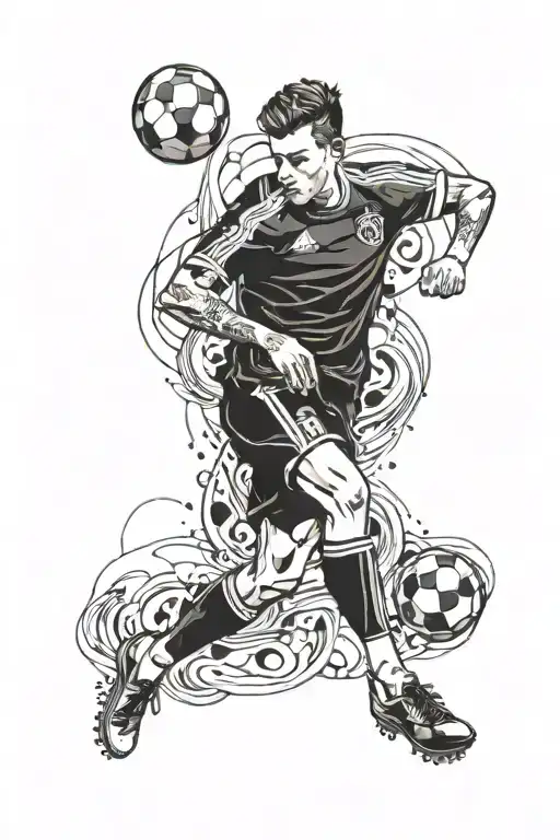 soccer player tattoo design idea