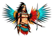 mapuche female warrior tattoo design idea