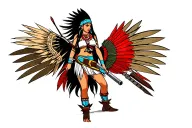 mapuche female warrior tattoo design idea