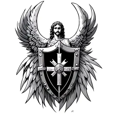 St Michael Shield tattoo design idea