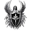 St Michael Shield tattoo design idea