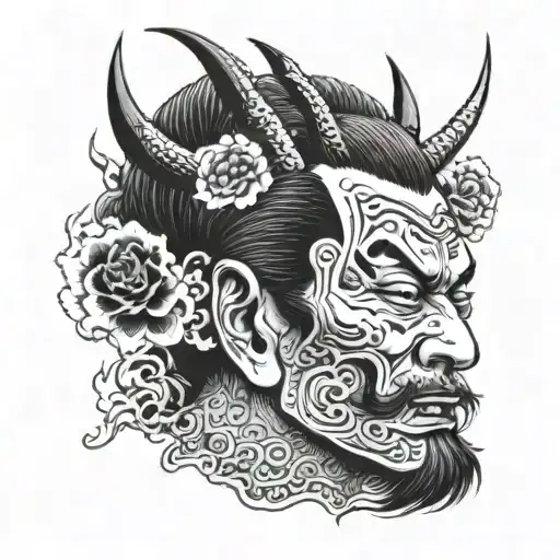 namakubi severed head tattoo design idea