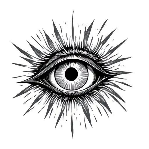 turkish warrior evil eye inside tattoo design idea