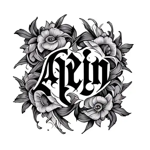 Two Word Ambigram Generator Aylin Silver tattoo design idea