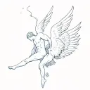 icarus and lucifer falling tattoo design idea