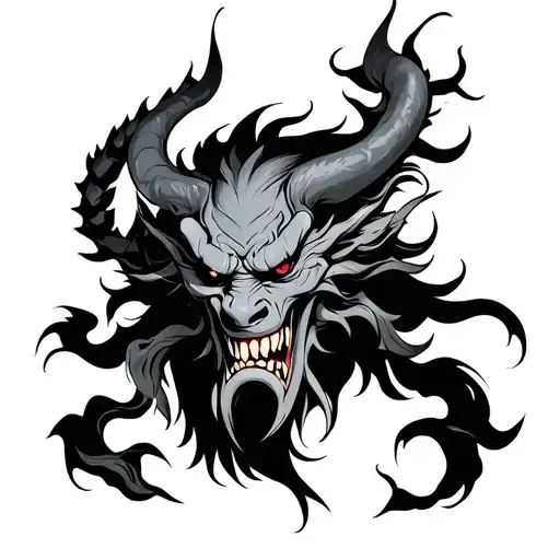Japanese Demon tattoo design idea