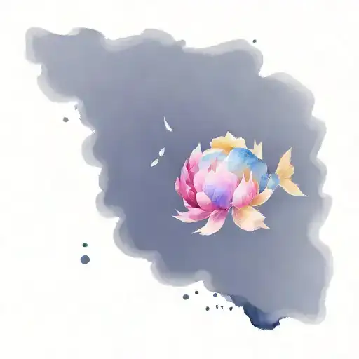 Peony free sign; astrological sign fish; constellation fish; number 9; number 10; put M tattoo design idea