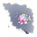 Peony free sign; astrological sign fish; constellation fish; number 9; number 10; put M tattoo design idea