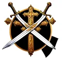 Saint Benedict cross & swords crossed tattoo design idea