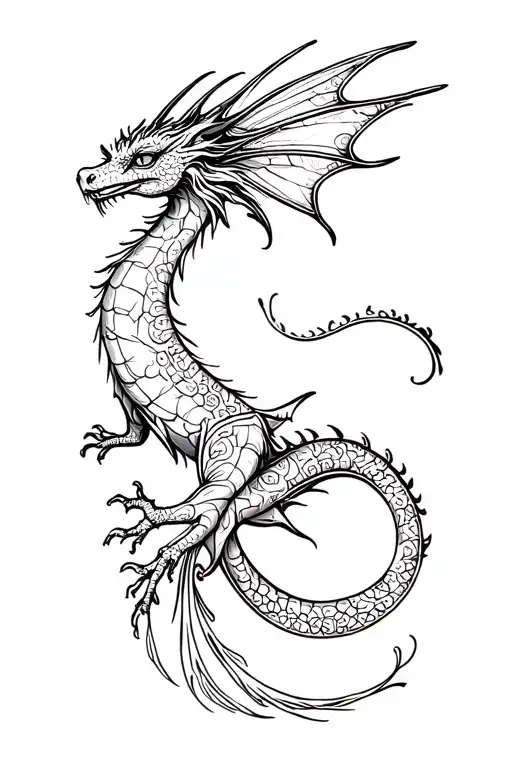 fairy dragon tattoo design idea