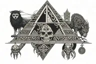 Aztec pyramid tattoo design idea
