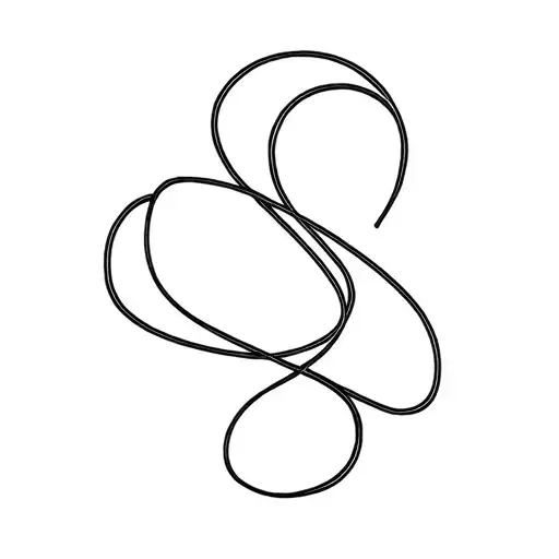 medusa semicolon ribbon fine line tattoo design idea
