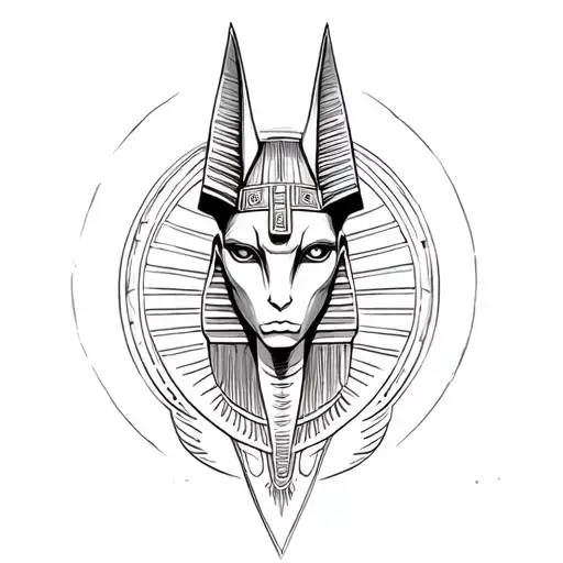Anubis, Egyptian god, detailed, unique tattoo design tattoo design idea