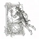 gothic tarot card the fool tattoo design idea