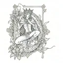 gothic tarot card the fool tattoo design idea