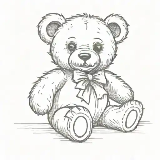 1950s vintage teddy bear tattoo design idea