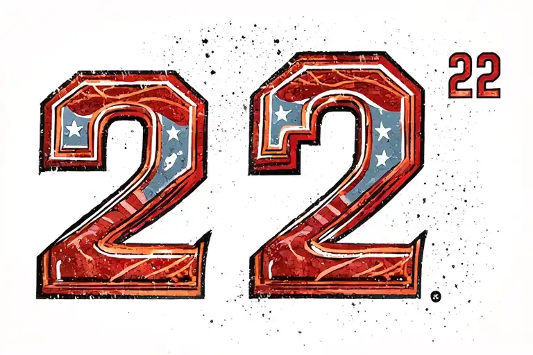 "22" basketball jersey number tattoo design idea